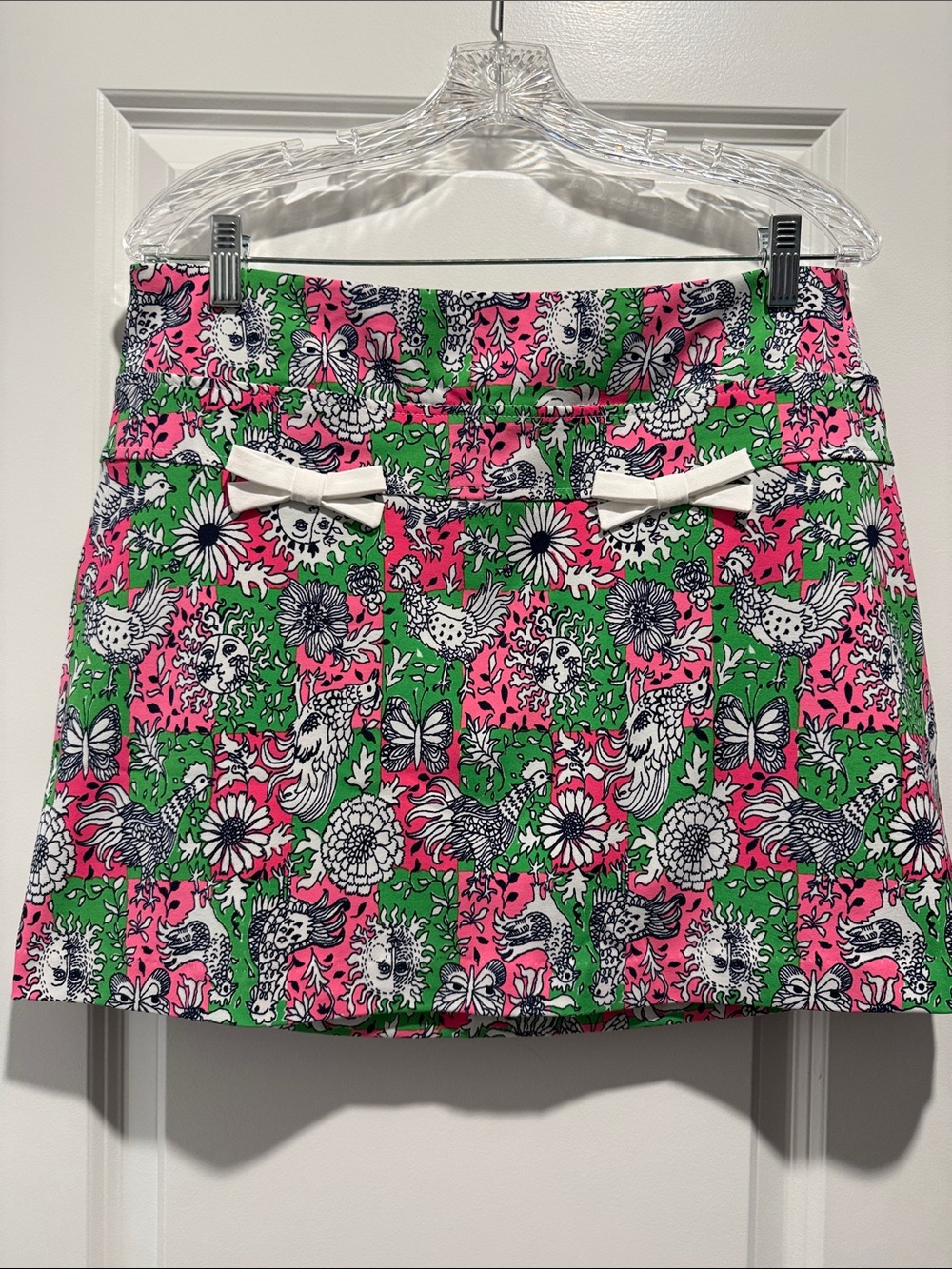 Lilly Pulitzer chicken check print skort